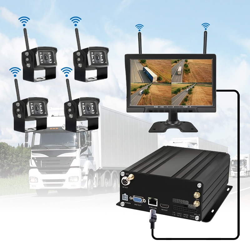 10.1 இன்ச் 4CH வயர்லெஸ் HDD மொபைல் என்விஆர் சிஸ்டம்