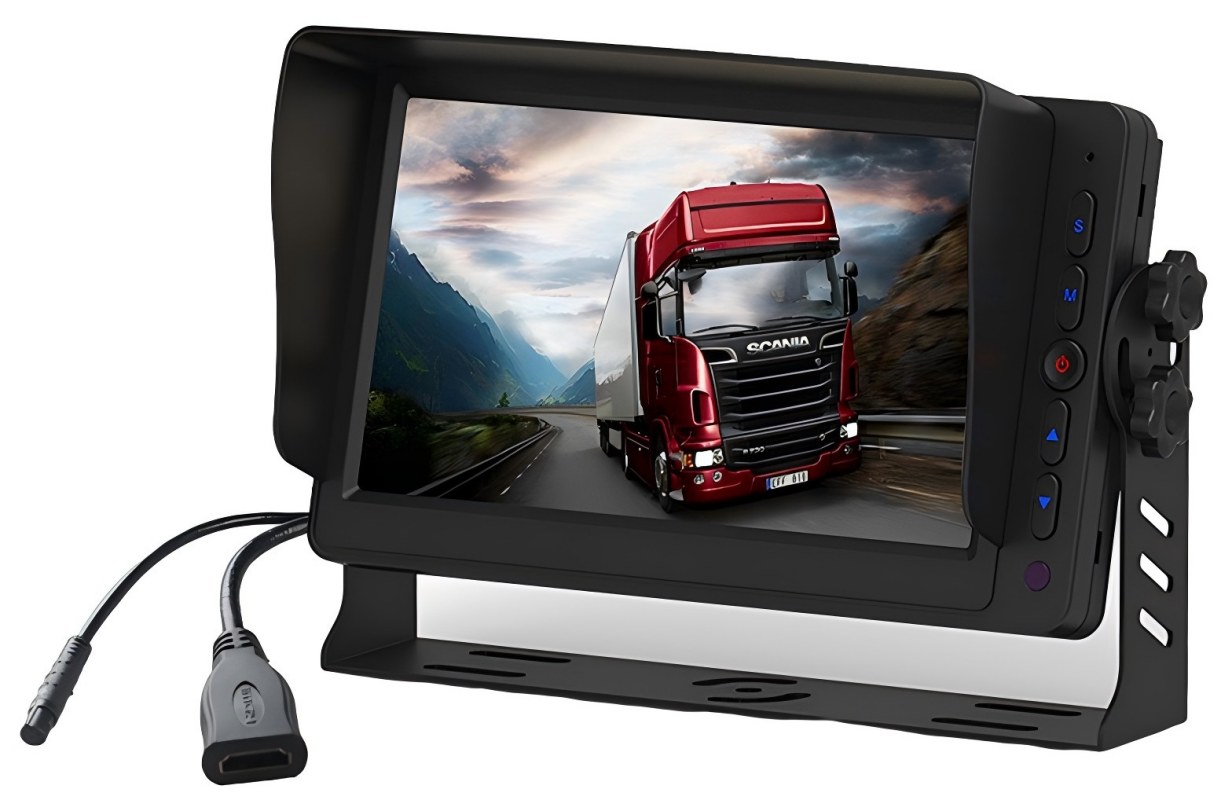 7 இன்ச் HDMI வாகன மானிட்டர், டூயல் ஏவி உள்ளீடுகள், ரிவர்ஸ் ட்ரிக்கர் மற்றும் பில்ட்-இன் ஸ்பீக்கர்